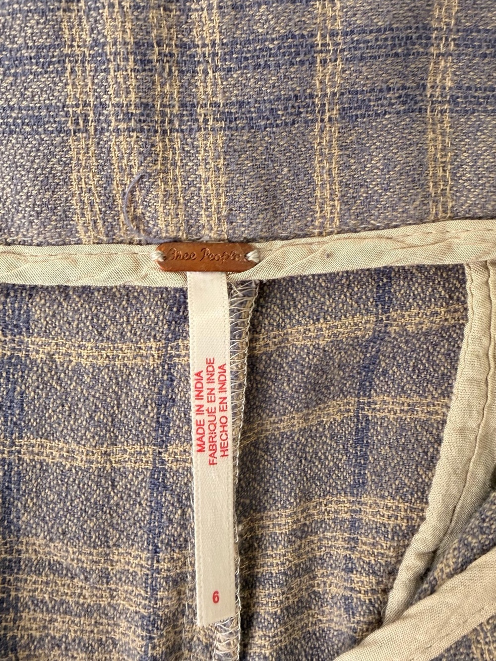 Free People Tegan Plaid Barrel Wide-Leg Relaxed Trouser Pants Sz 6 - Picture 5 of 10